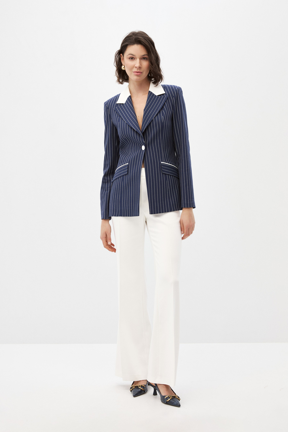 Çizgili Blazer Takım