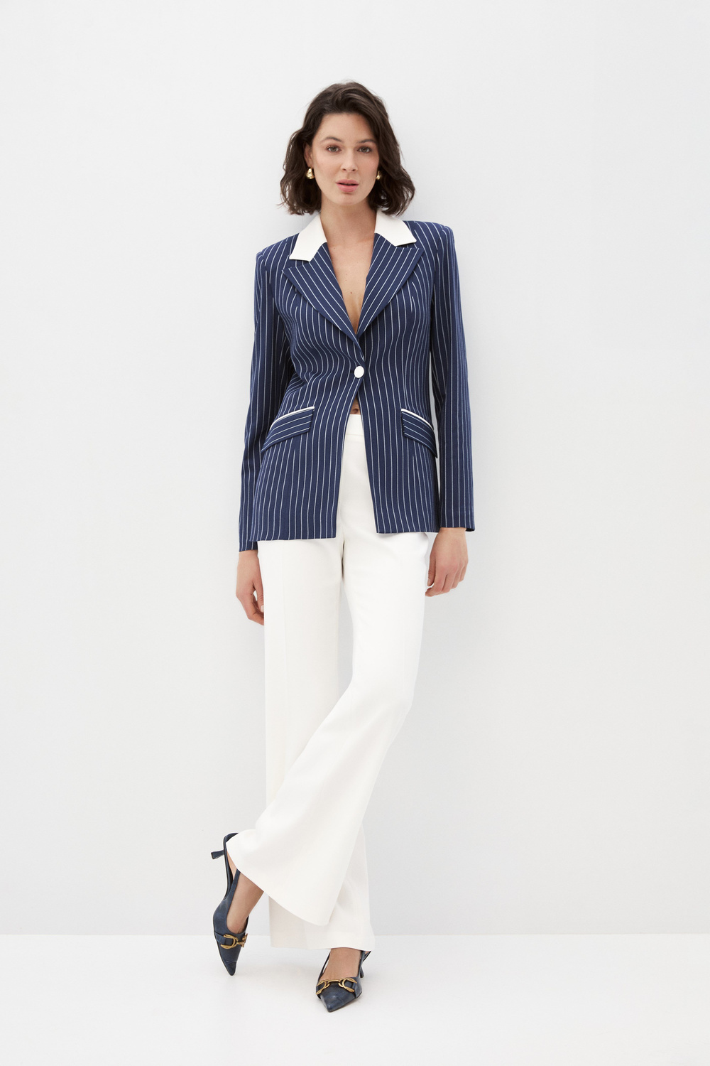 Çizgili Blazer Takım