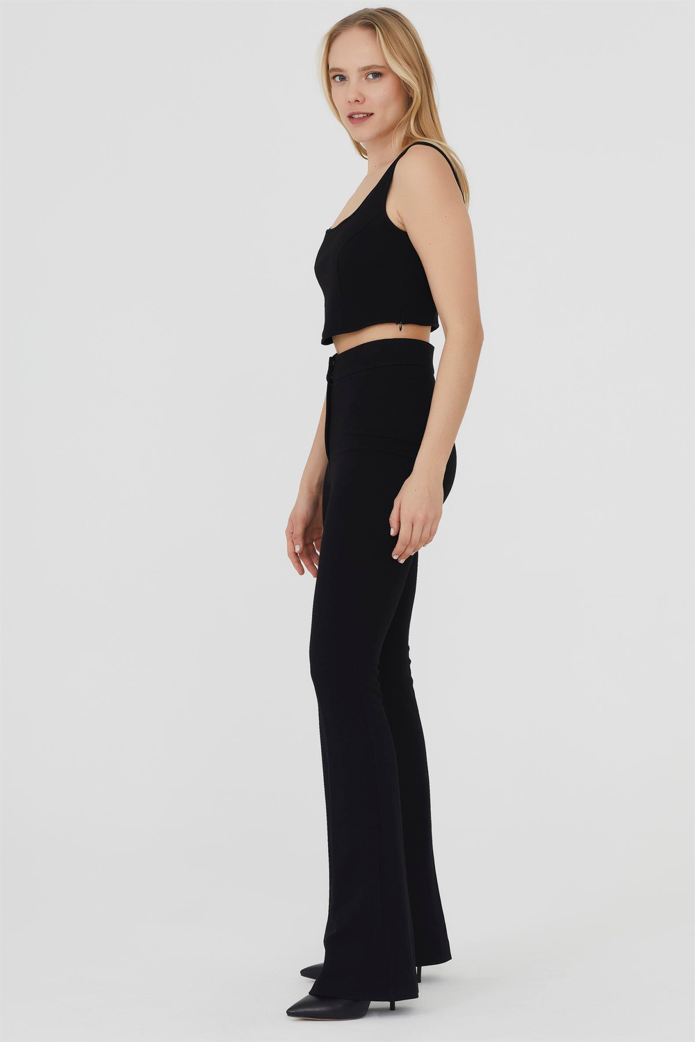 TEXTURED BUSTIER TROUSERS SUIT