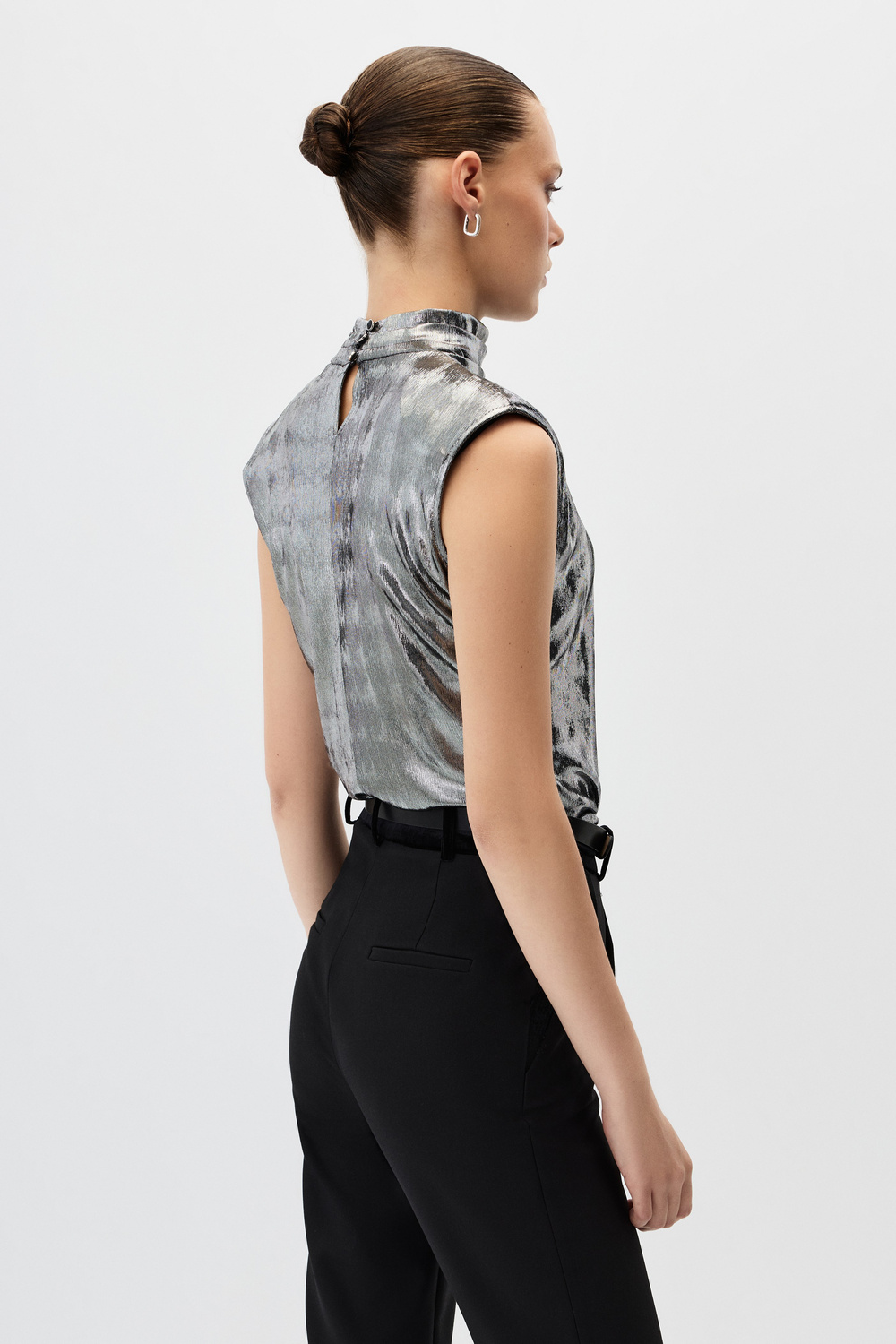 Degaje yaka simli bluz