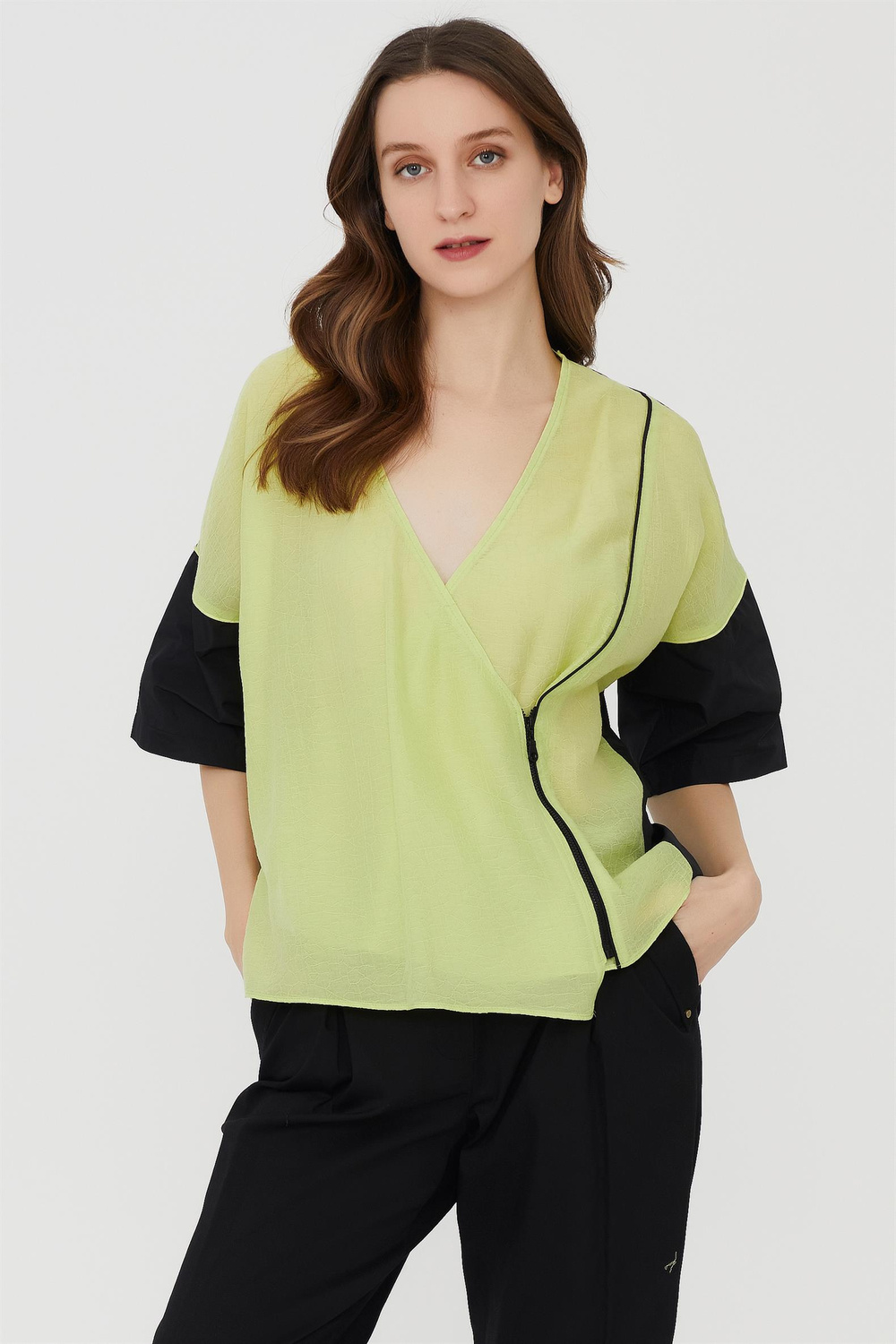 FERMUARLI COLORBLOCK BLUZ