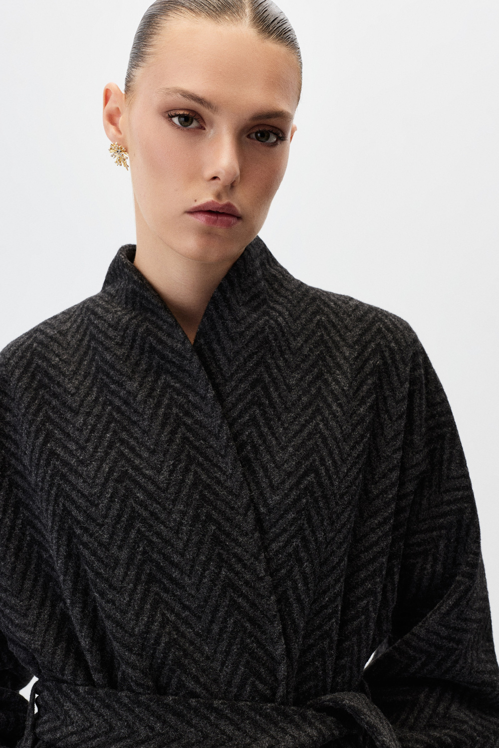Kuşaklı kimono kaban