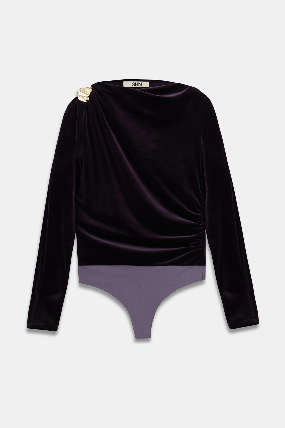 KADİFE OMZU BROŞLU BODYSUIT
