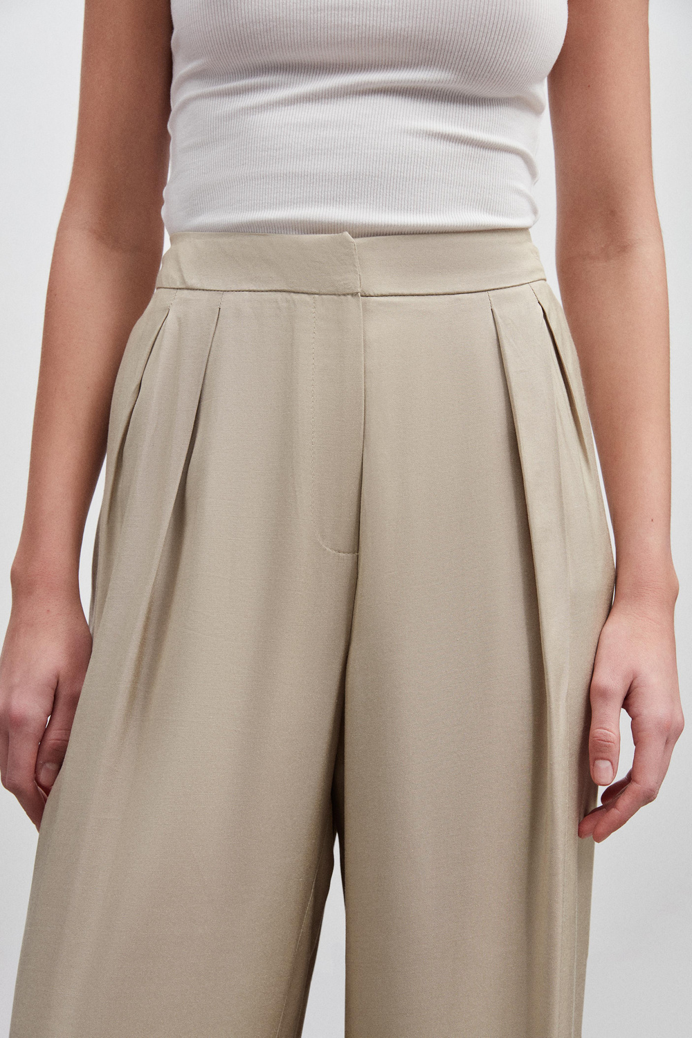 PİLELİ WIDE LEG PANTOLON