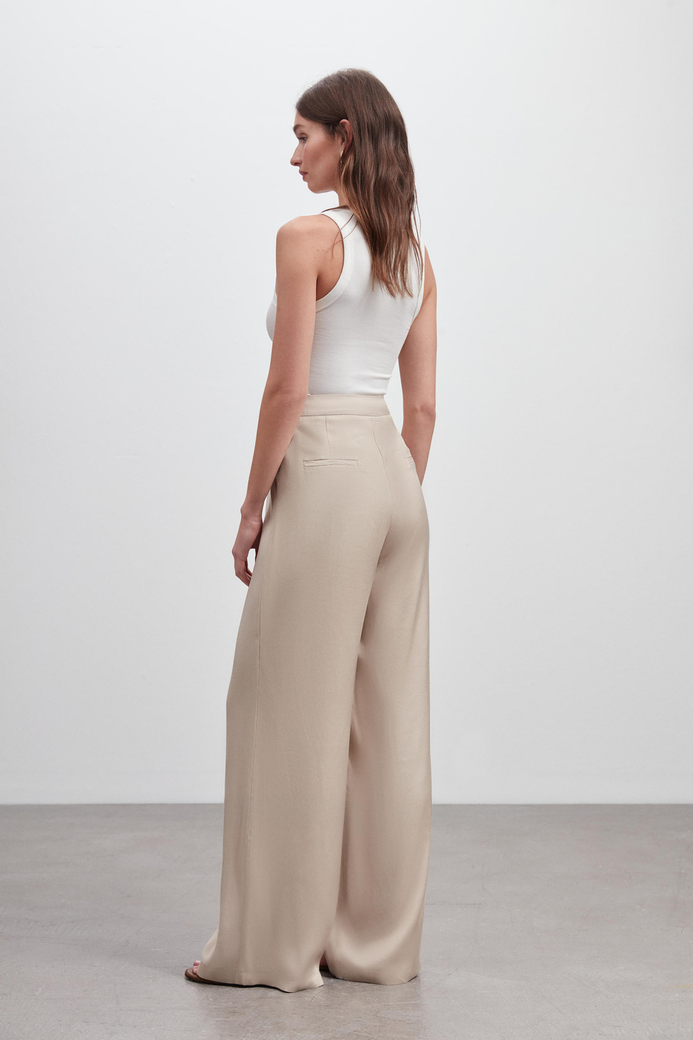 PİLELİ WIDE LEG PANTOLON