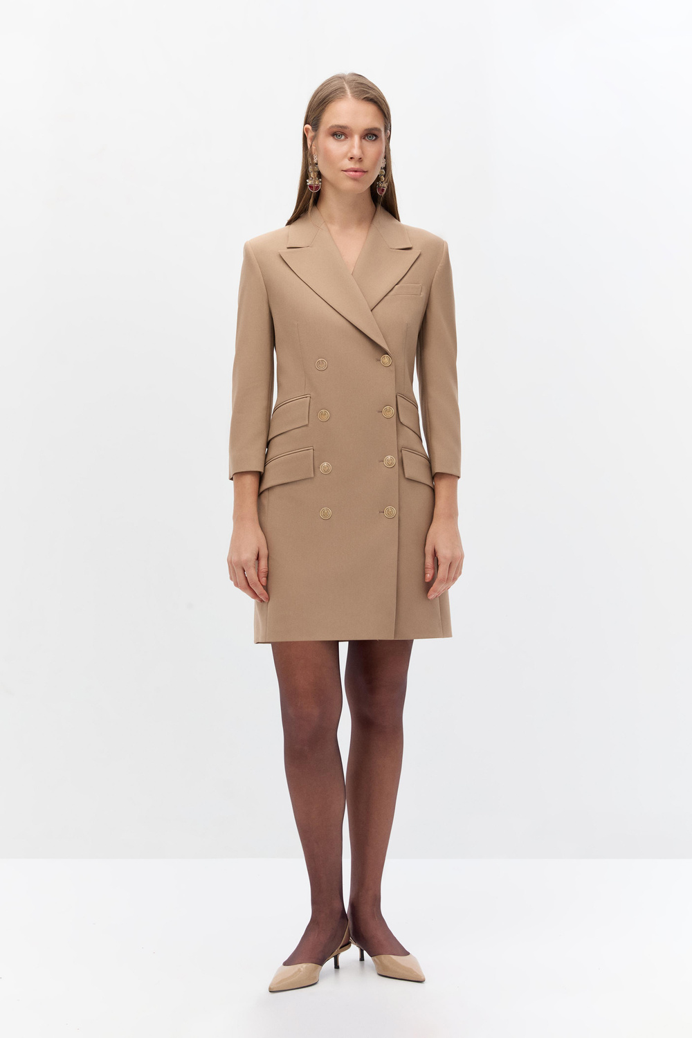 Kruvaze mini blazer elbise