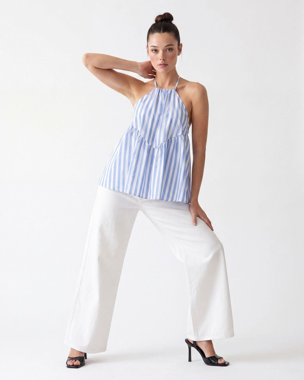 7139 BLUZ-NEW YORK ÇİZGİLİ