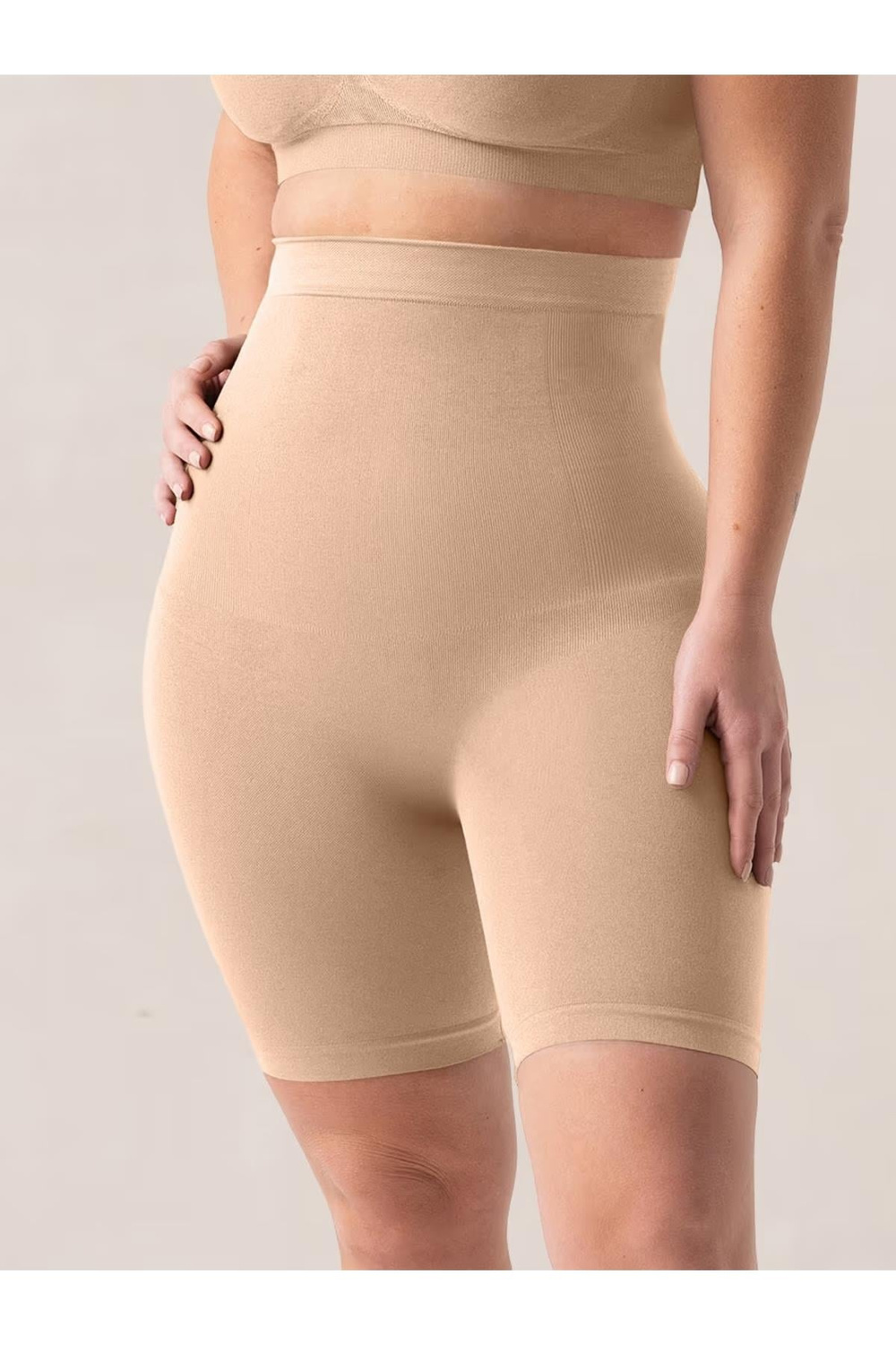 Irina Model Yüksek Bel Şort Toparlayıcı Ve Göbek Gizleyen Şort Korse Ten Renk