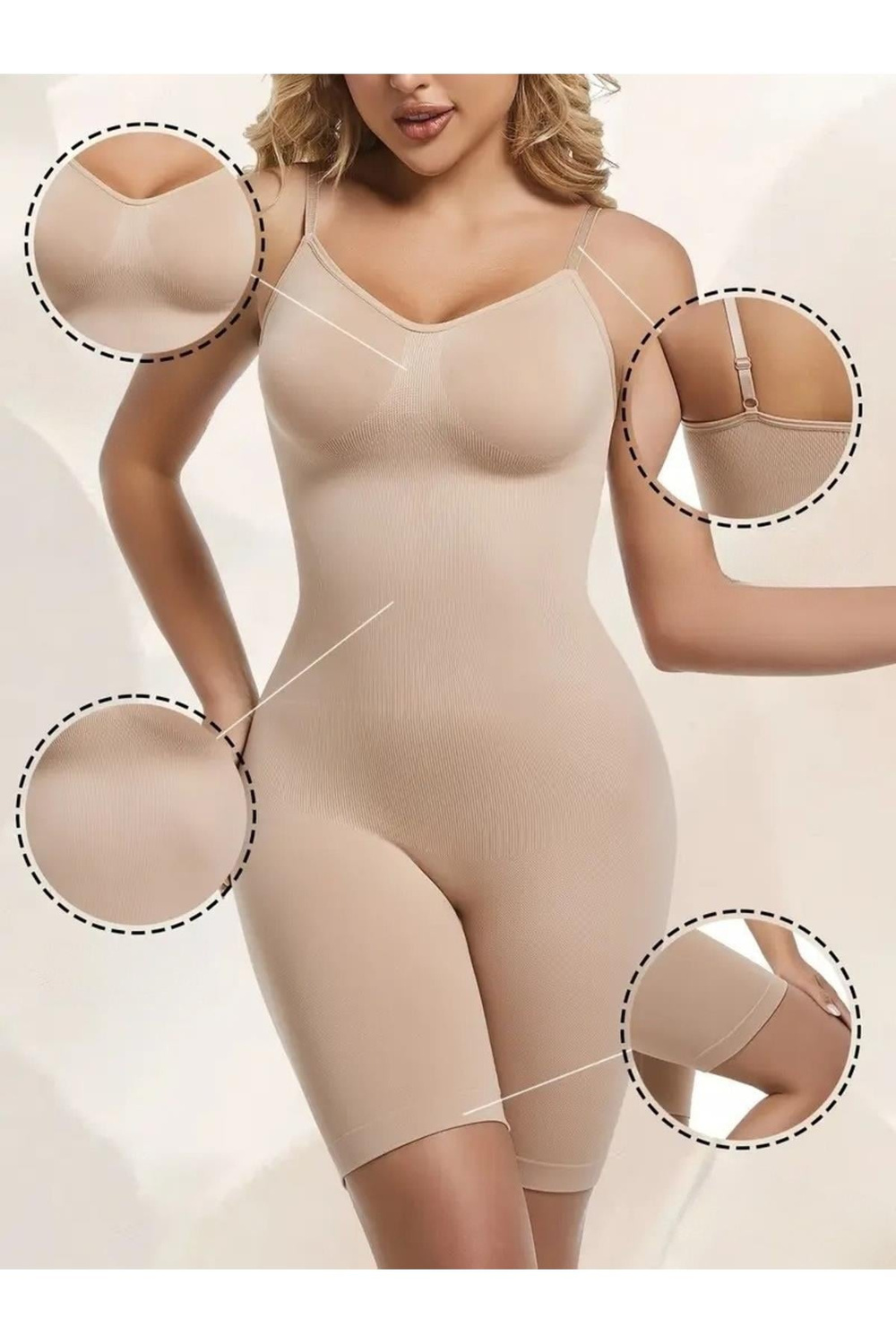 Larix Model Extra Toparlayıcı Extra Sıkılaştırıcı Tam Boy Tulum Korse Ten Renk