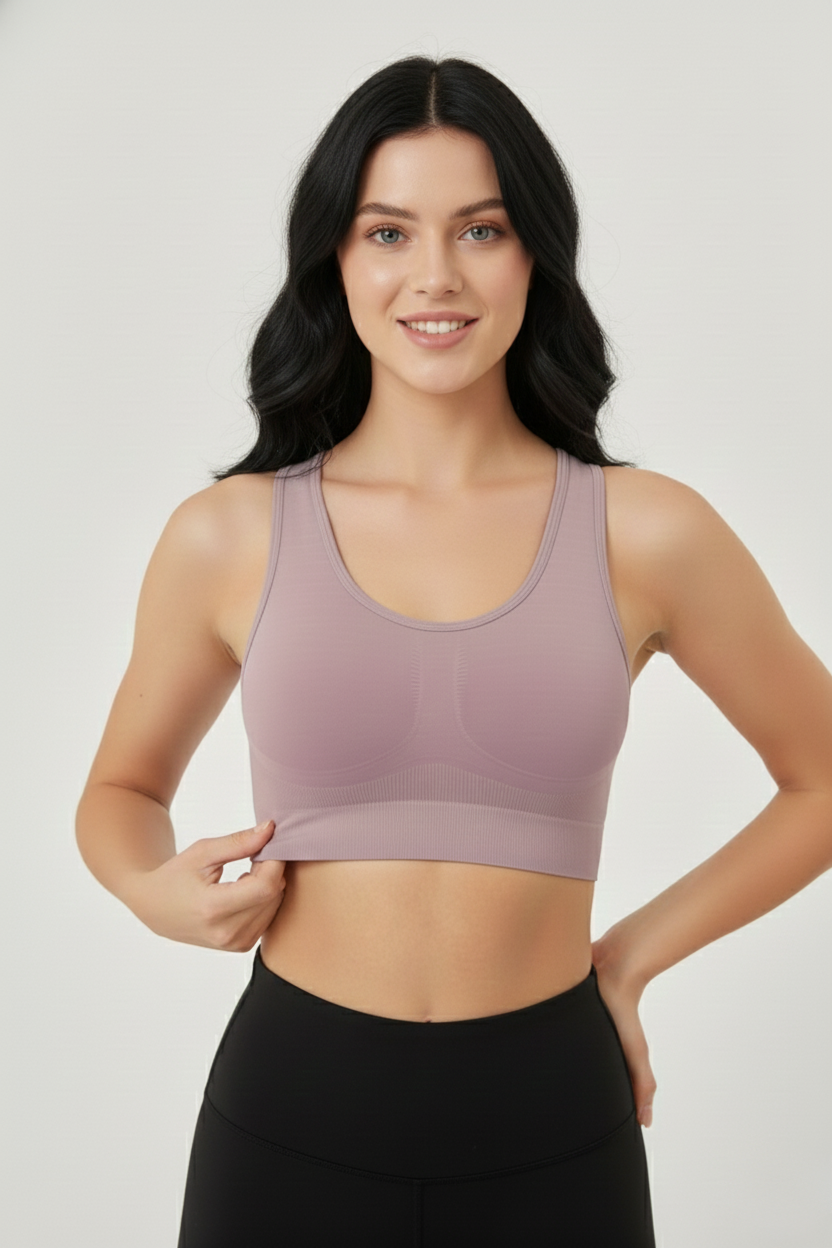 Rosella Model Kalın Askılı Extra Sıkılaştırıcı Pedsiz Spor Sütyeni Gül Kurusu RenK