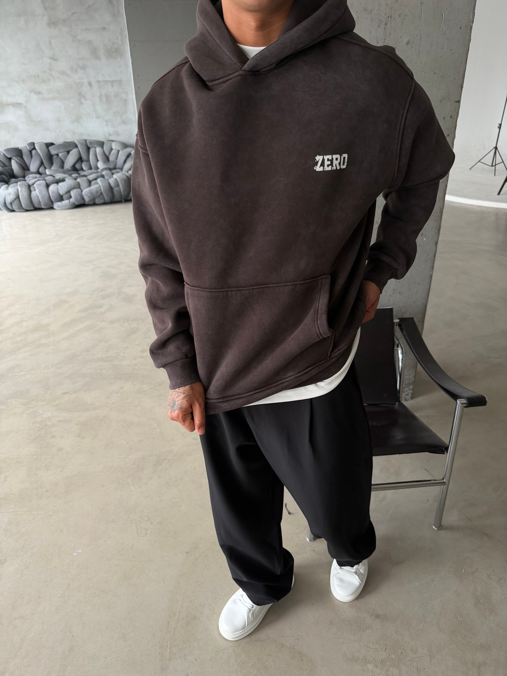 00 Zero Premium Yıkamalı Hoddie