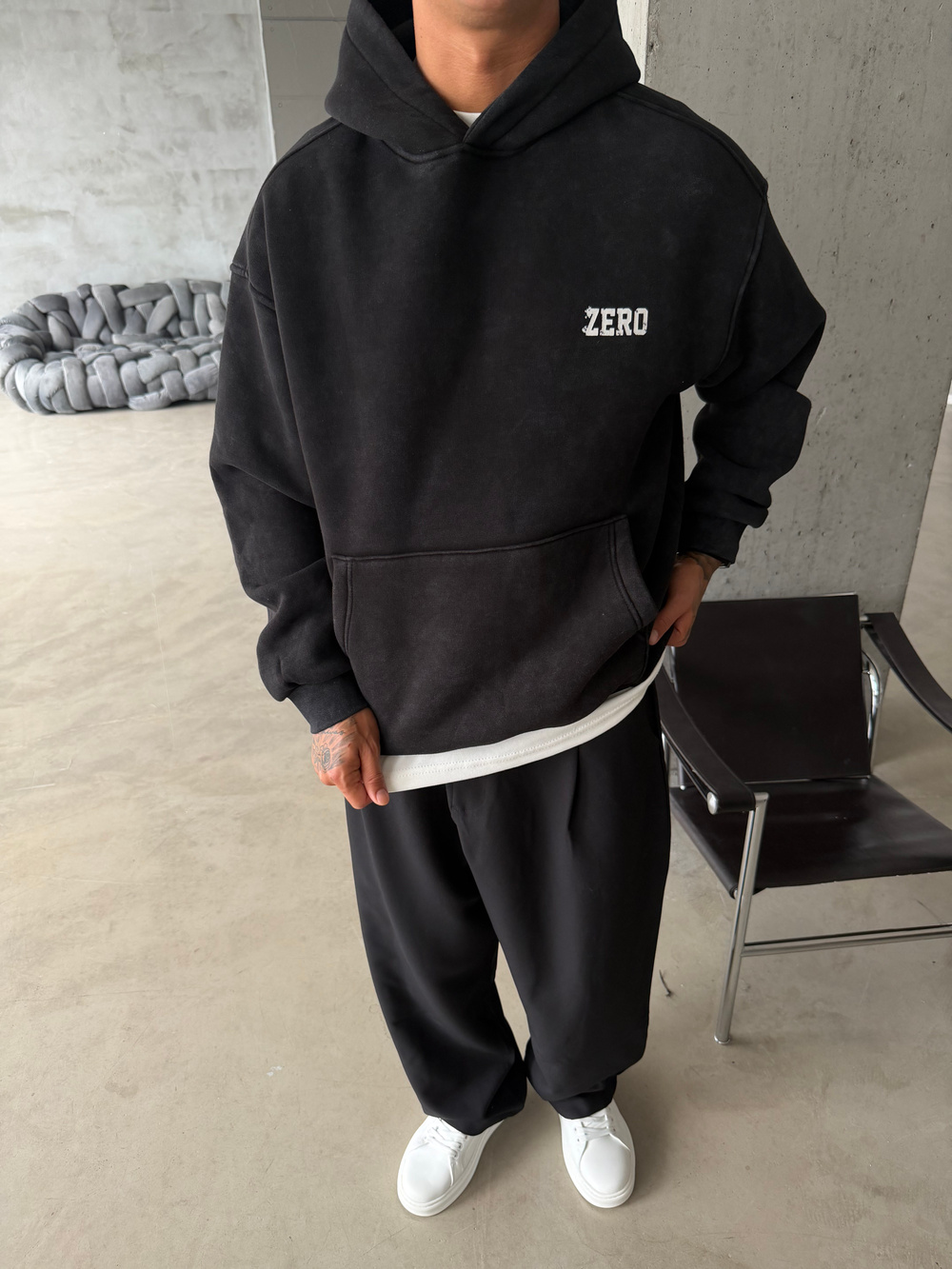 00 Zero Premium Yıkamalı Hoddie