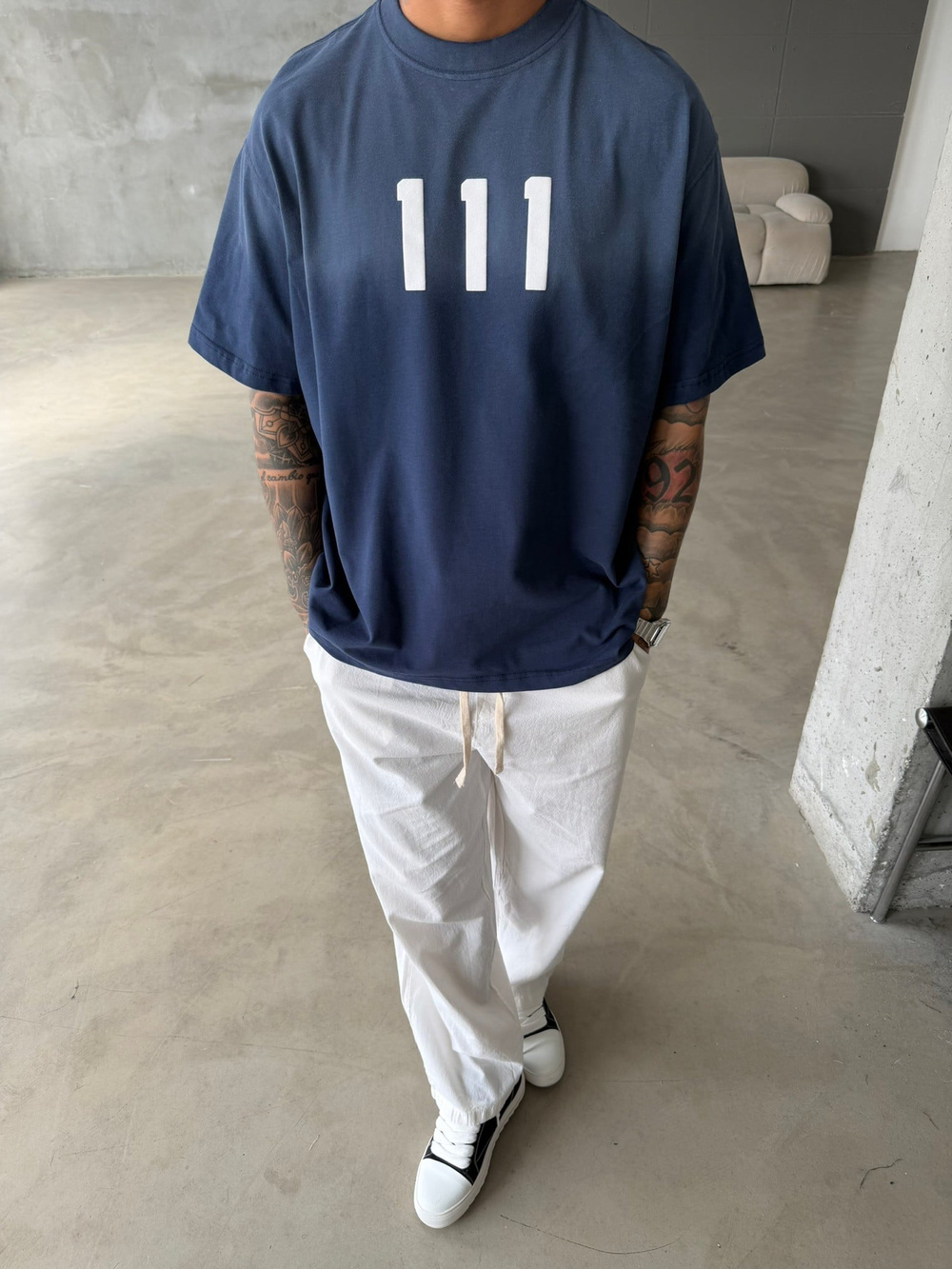 111 Speryli Premium Oversize T-Shirt - İndigo
