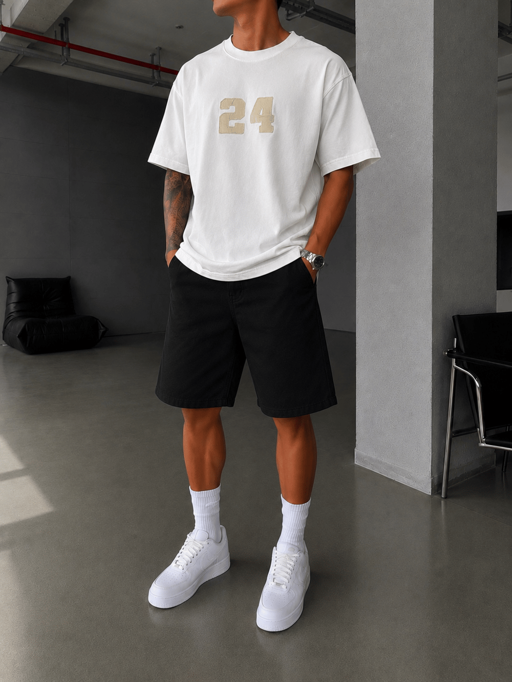 24 Pacht Nakışlı Premium Yıkamalı T-Shirt
