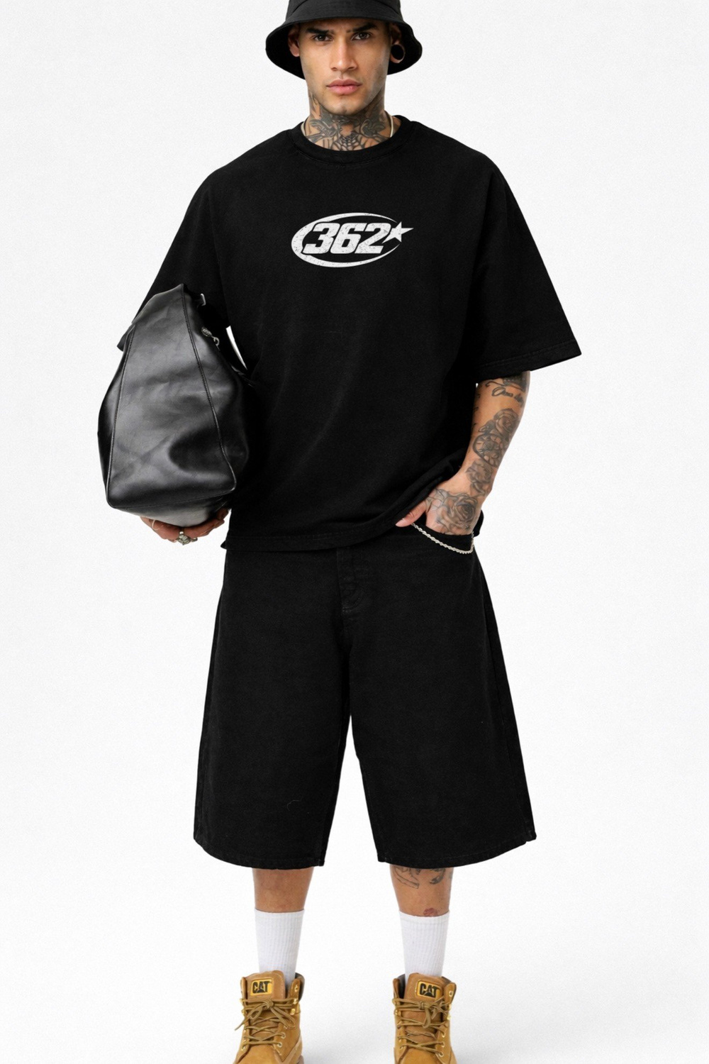 362 Ateiler Oversize T-Shirt - Siyah