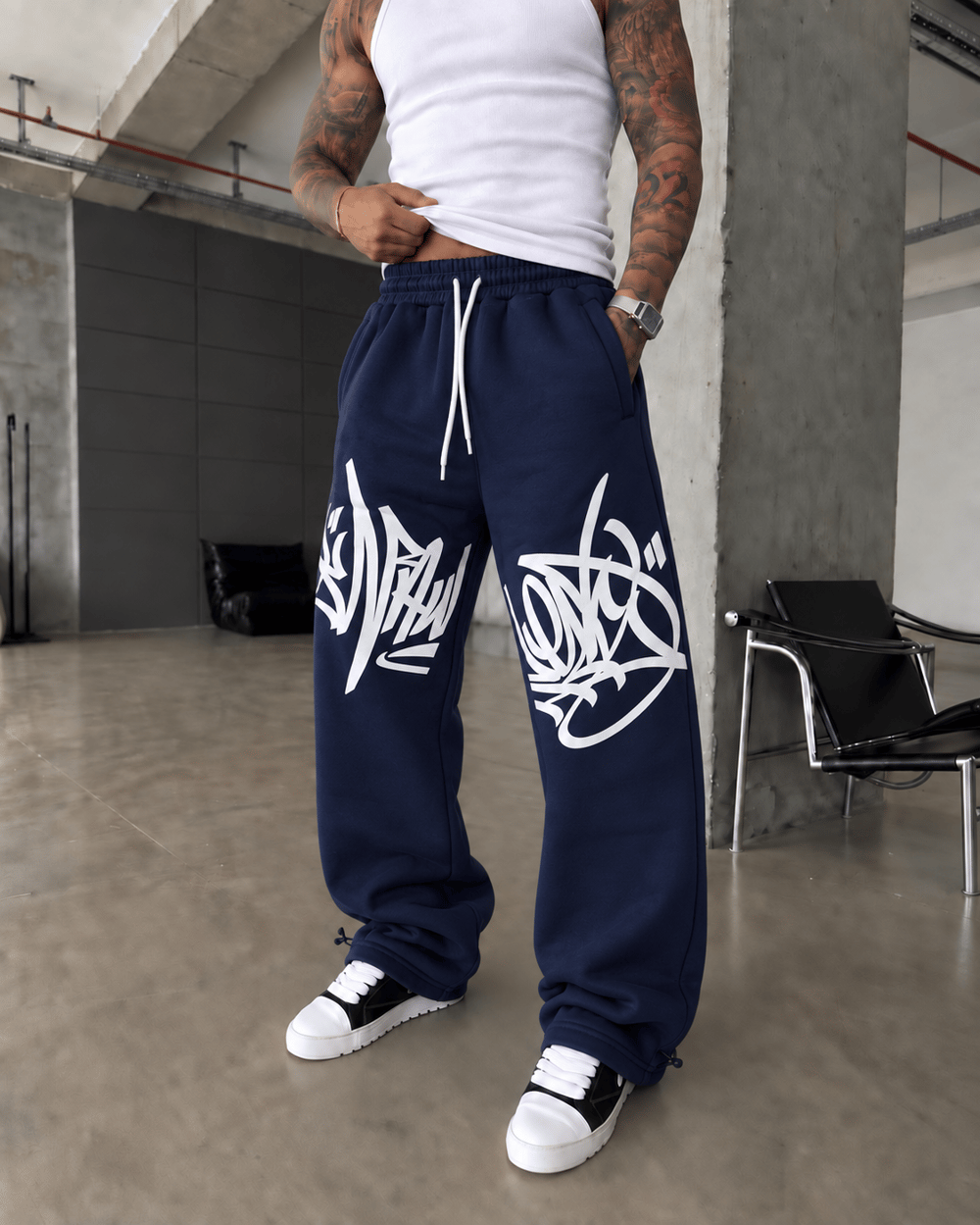 362 Graffiti Print Baggy Eşofman 