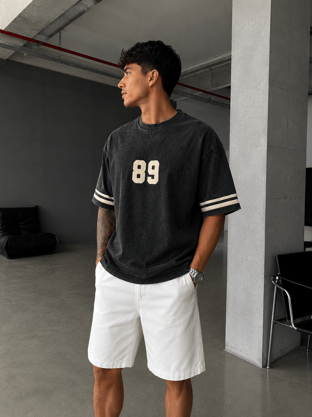89 Nakışlı Premium Yıkamalı T-Shirt