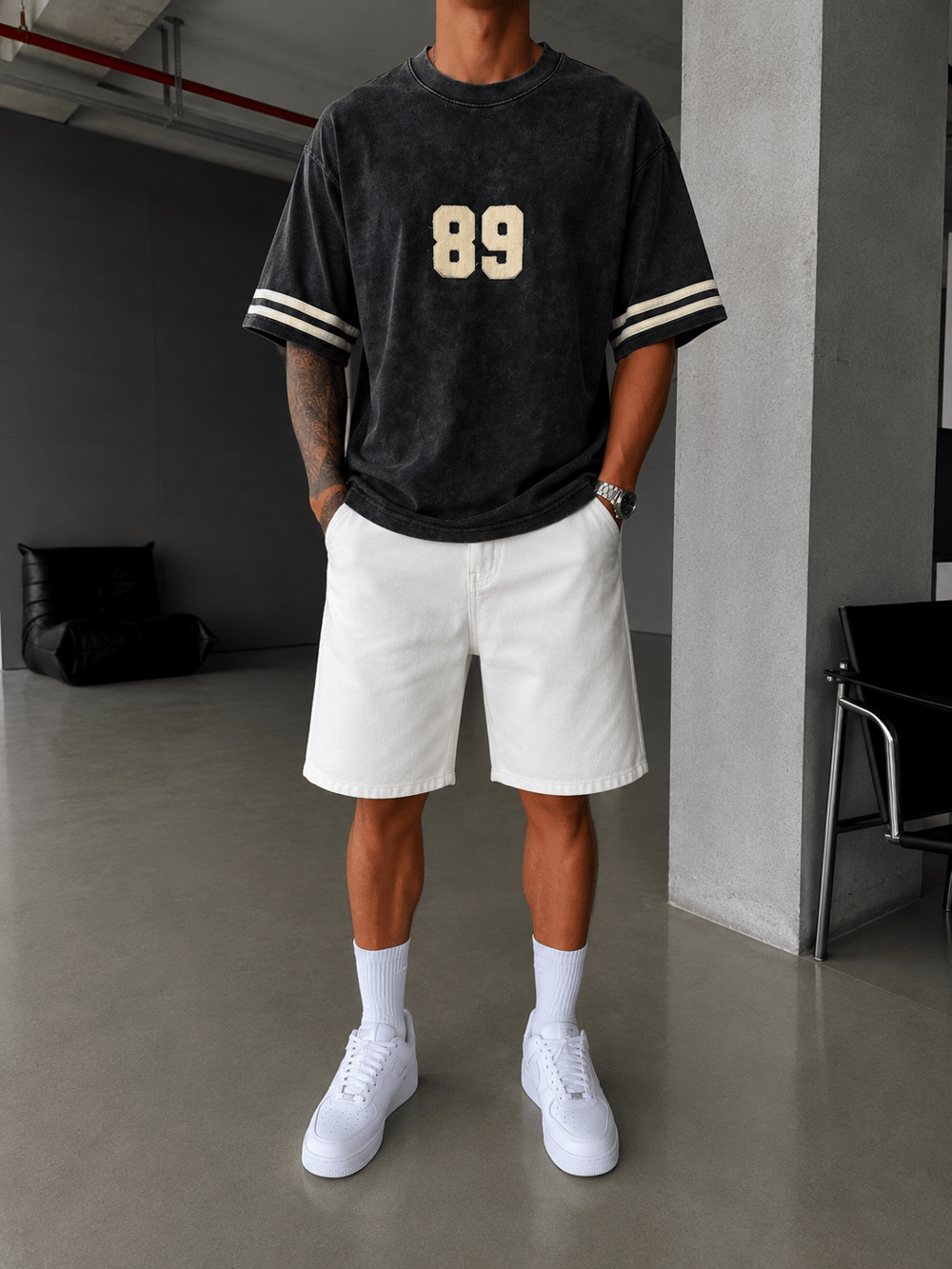 89 Nakışlı Premium Yıkamalı T-Shirt