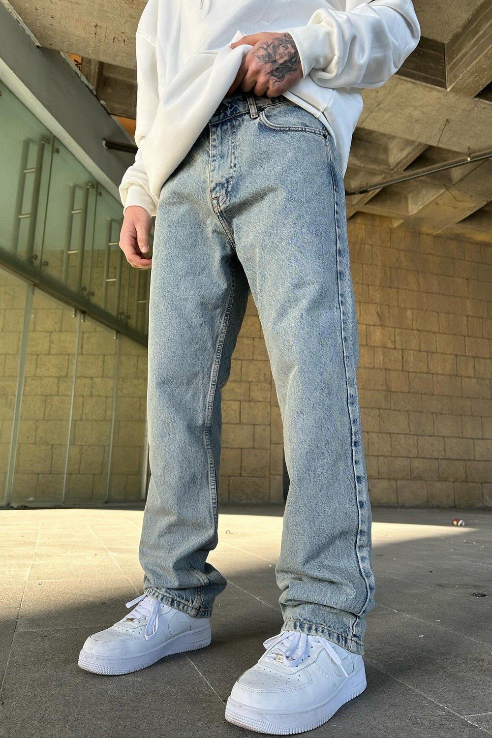 A104-8 Yıkamalı Baggy  İndigo