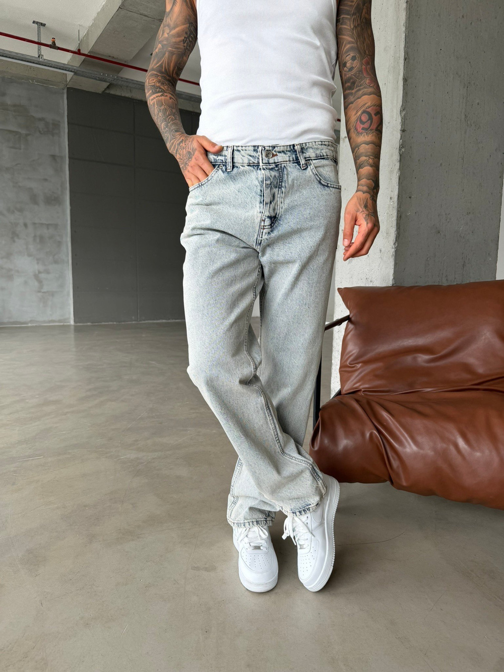 Acid Premium Baggy Pantolon - Mavi