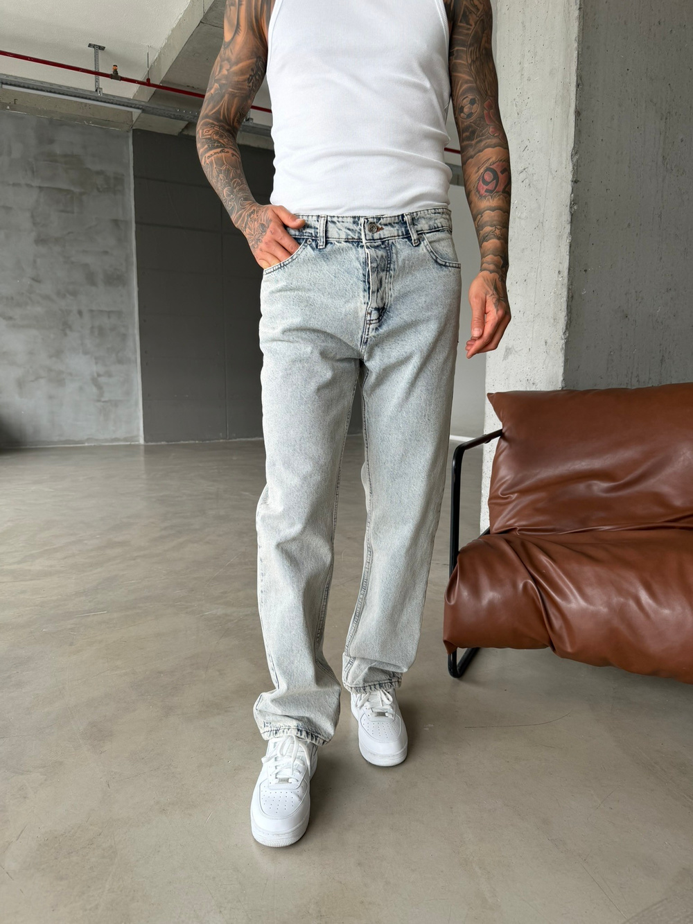 Acid Premium Baggy Pantolon - Mavi