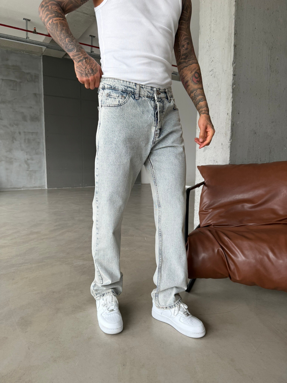 Acid Premium Baggy Pantolon - Mavi