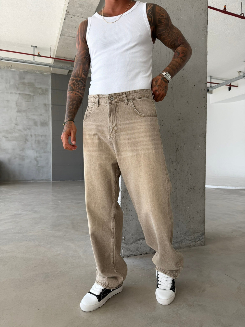 Acid Yıkama Basic Relax Baggy Pantolon