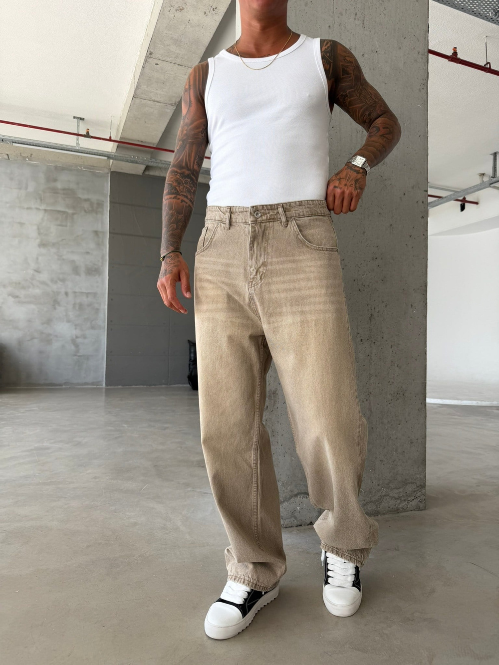 Acid Yıkama Basic Relax Baggy Pantolon