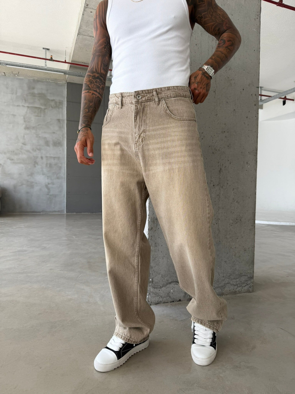 Acid Yıkama Basic Relax Baggy Pantolon