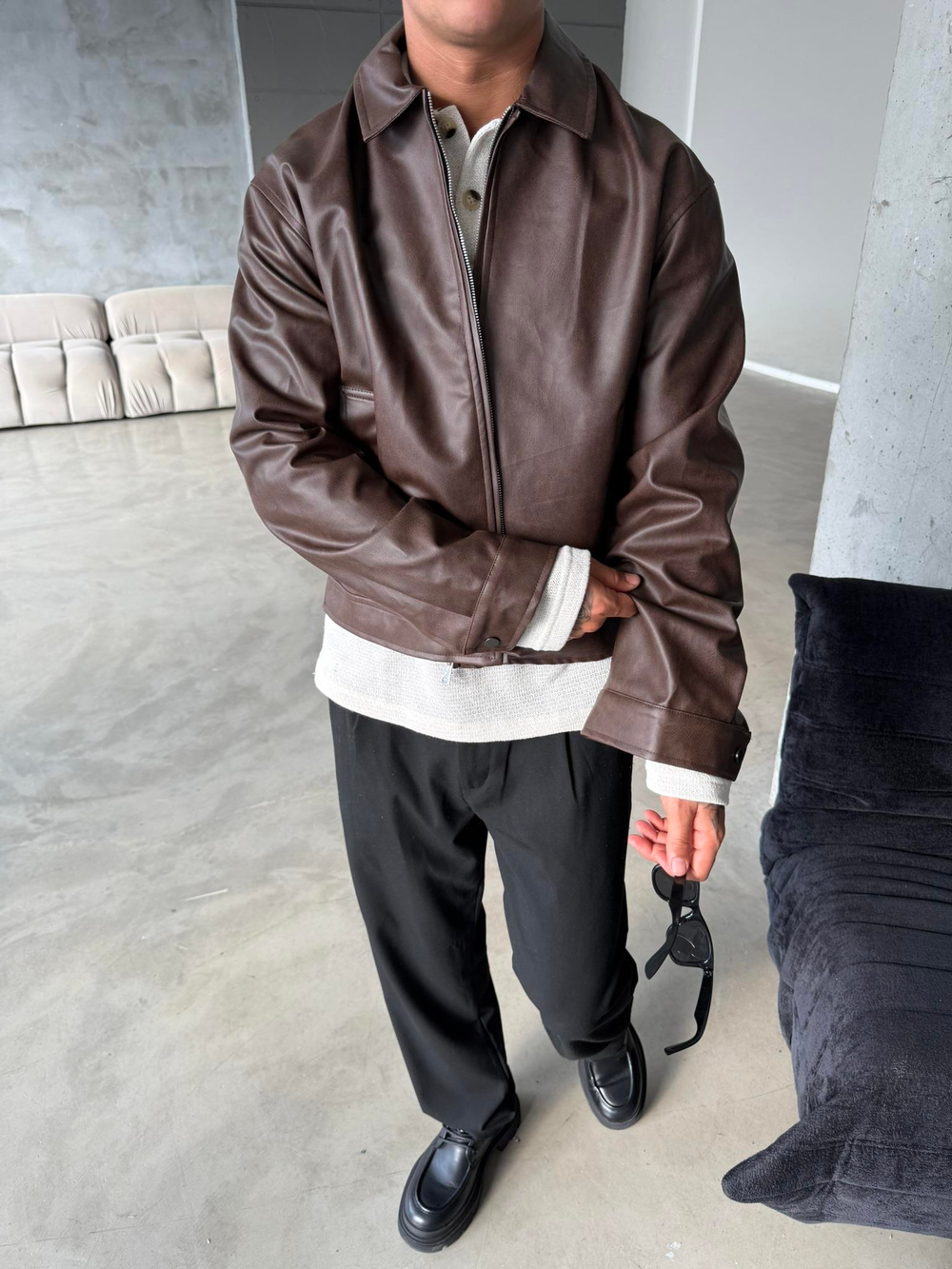 Arden Deri Ceket - Kahve