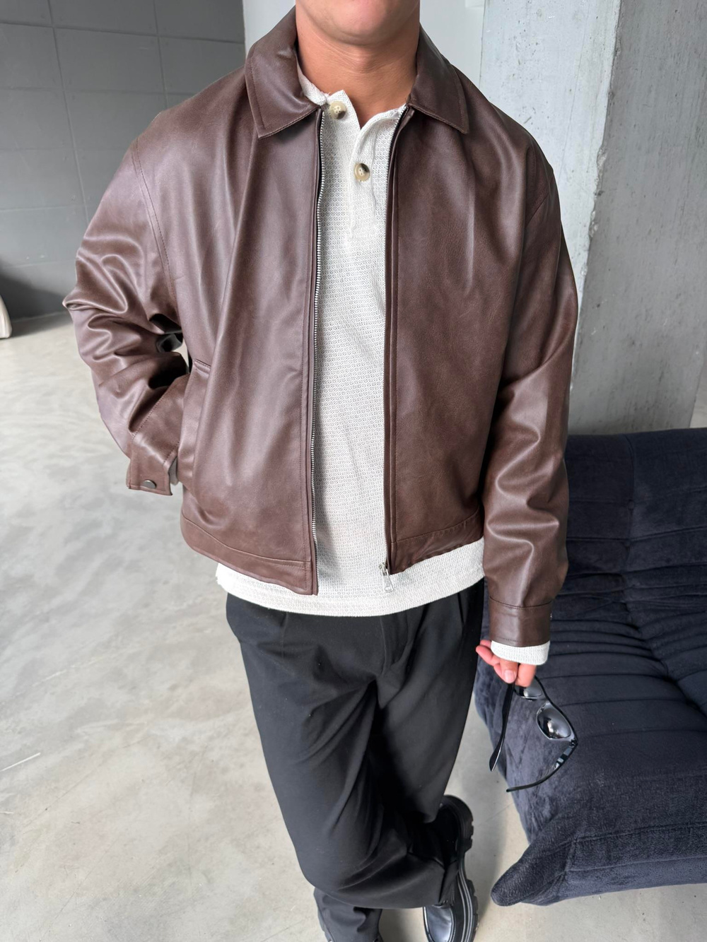 Arden Deri Ceket - Kahve