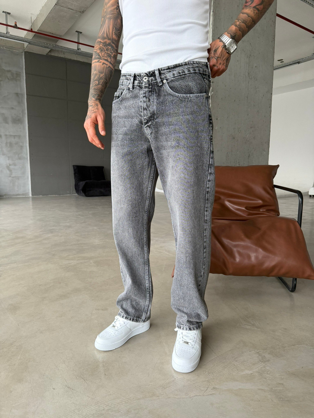 Basic Baggy Fit Pantolon - Gri