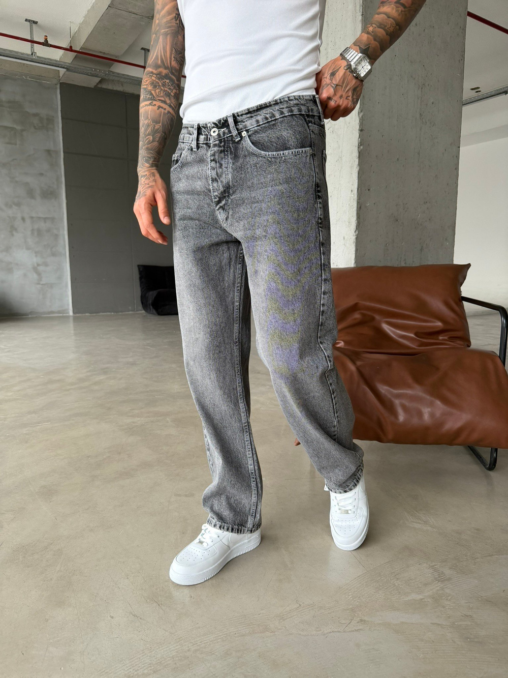 Basic Baggy Fit Pantolon - Gri