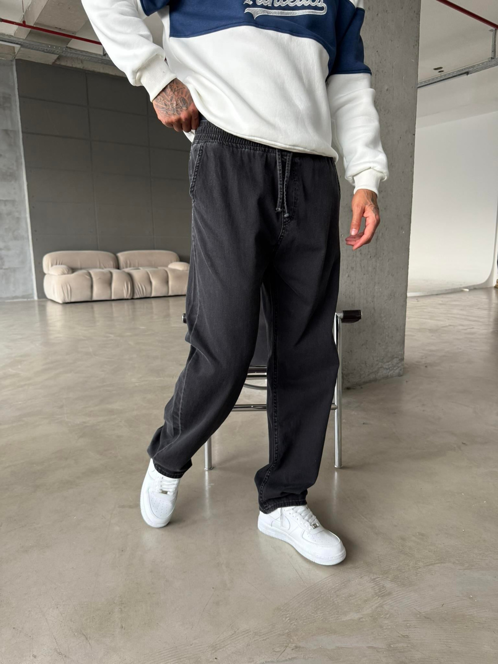 Basic Baggy Pantolon - Siyah