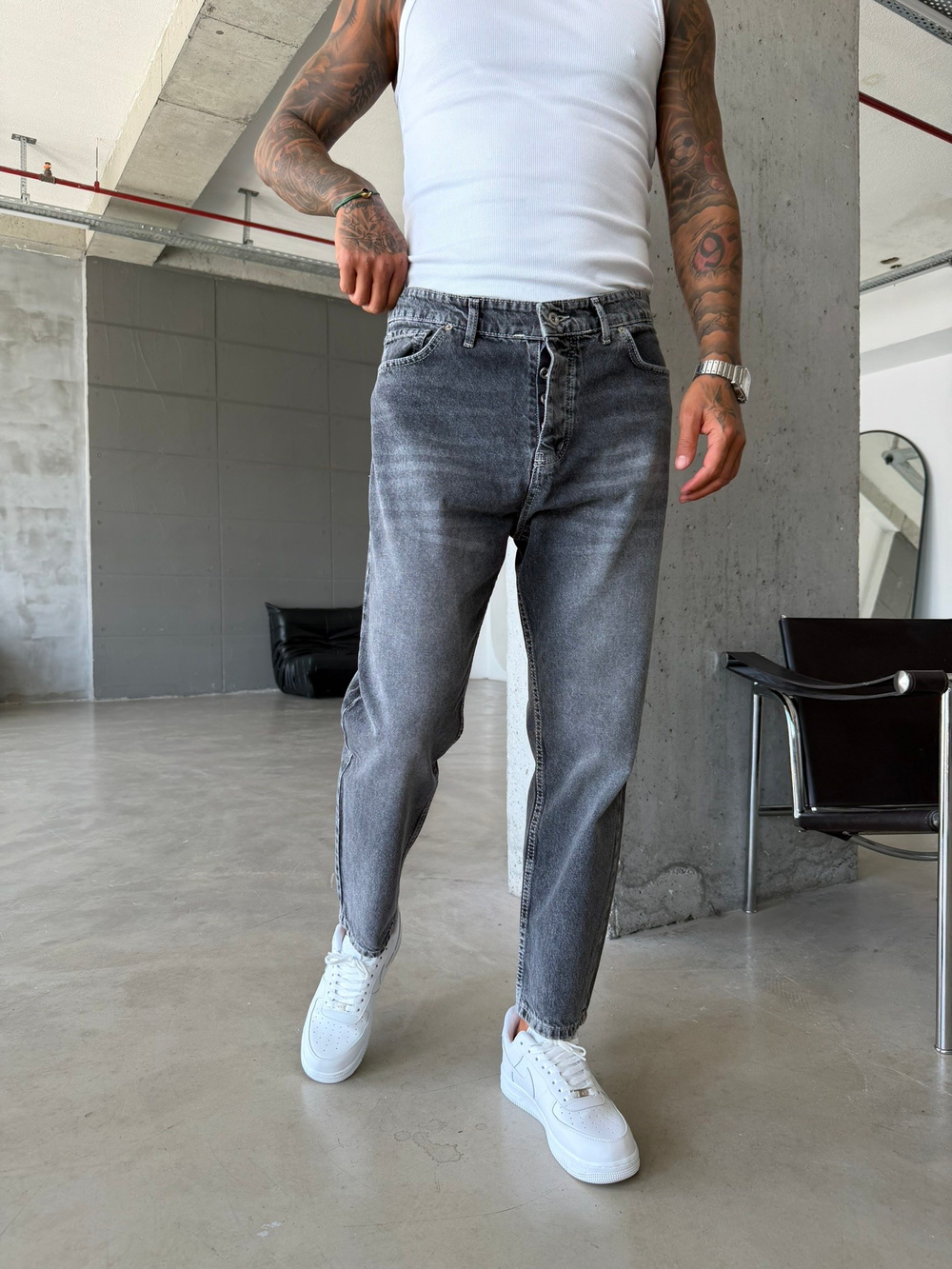 Basic Boyfriend Pantolon - Füme