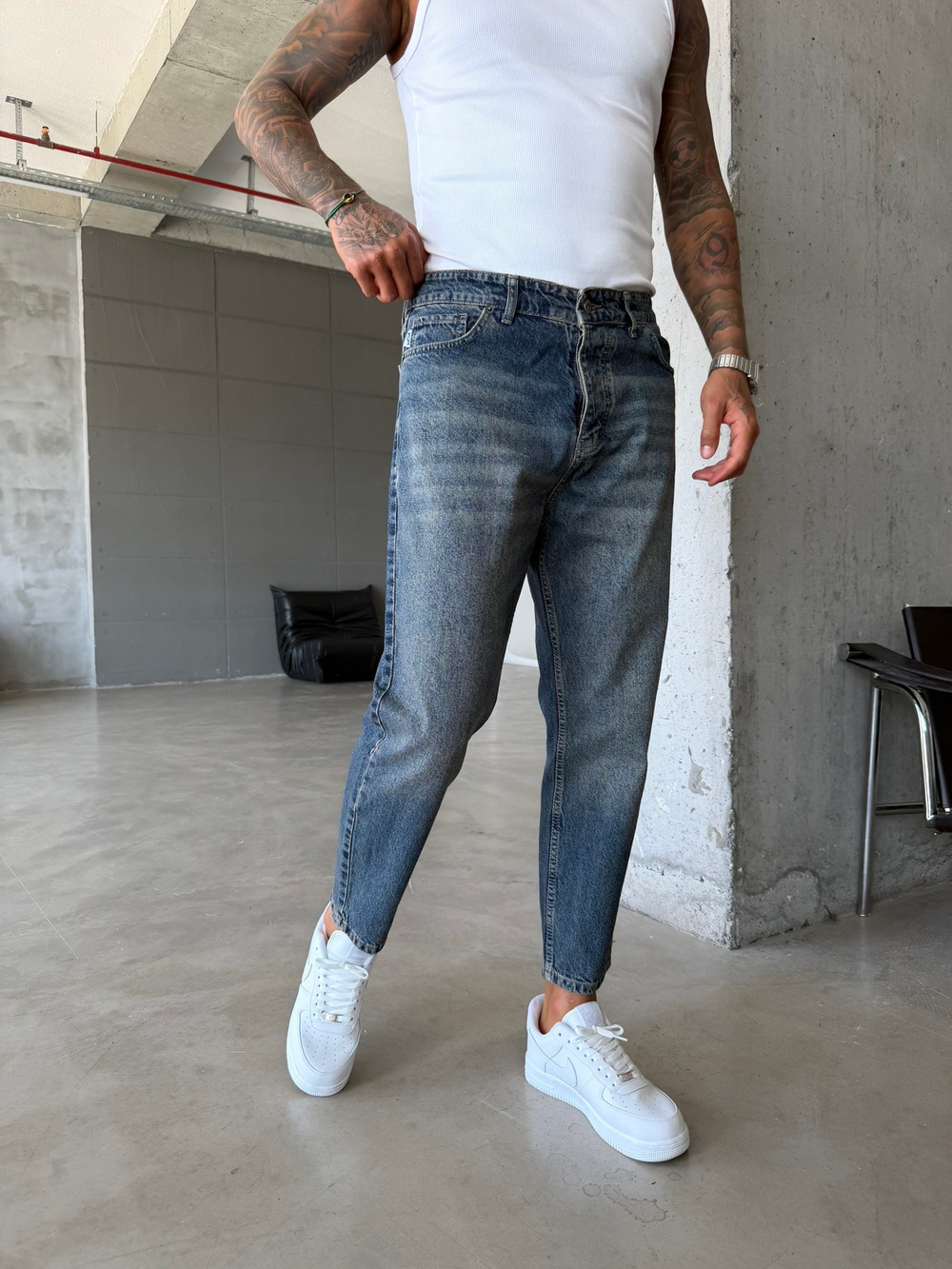 Basic Boyfriend Pantolon - İndigo Mavi