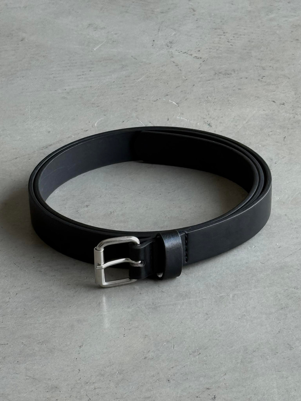 Basic İnce  Deri Kemer -Siyah