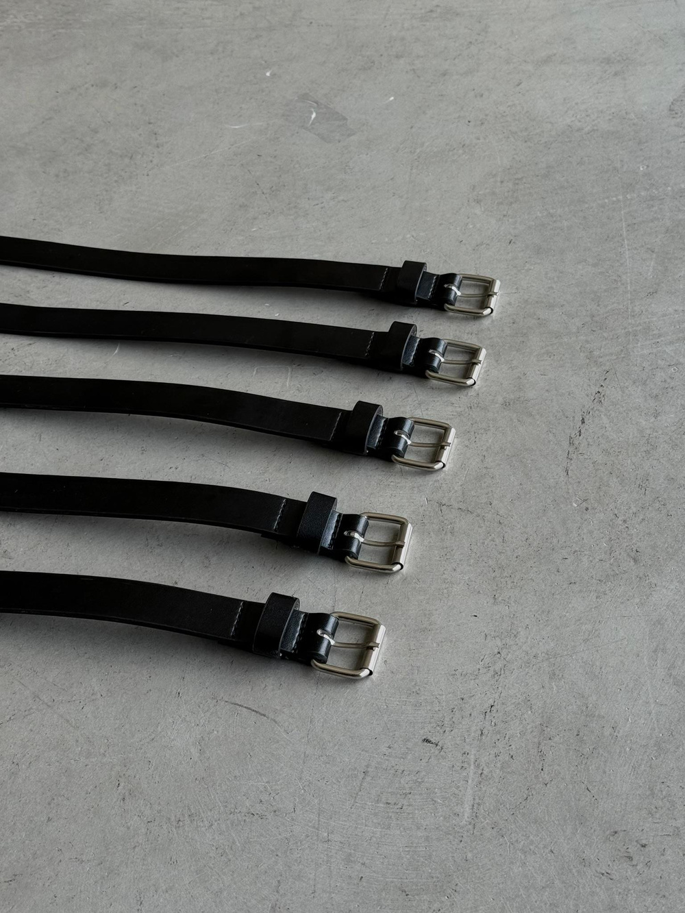 Basic İnce  Deri Kemer -Siyah