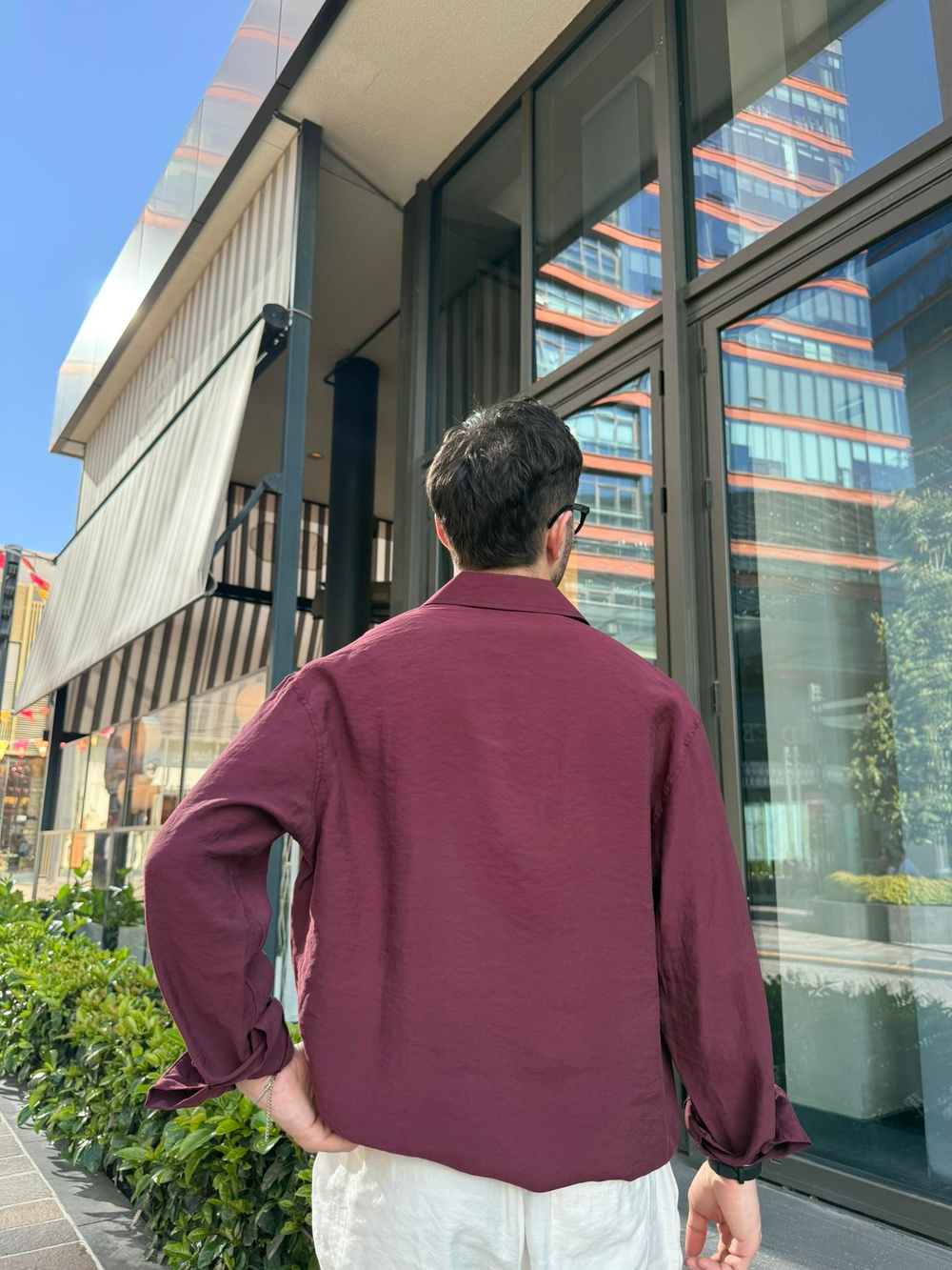 Basic Modal Kumaş Gömlek  - Bordo