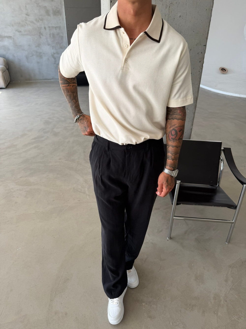 Basic Old Money Premium Pat Polo Yaka T-Shirt - Bej