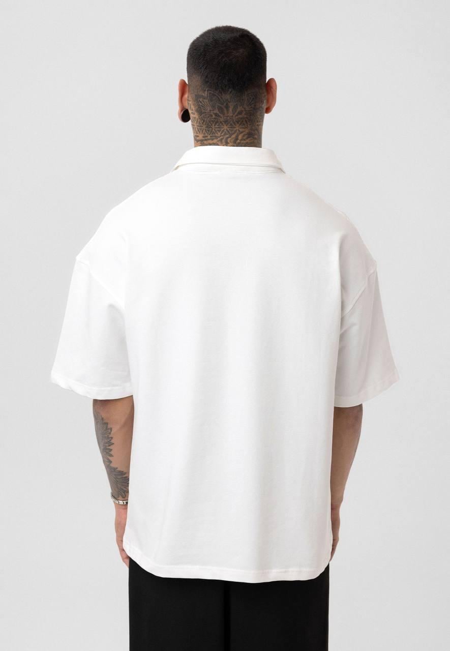 Basic Polo Yaka T-Shirt-Beyaz