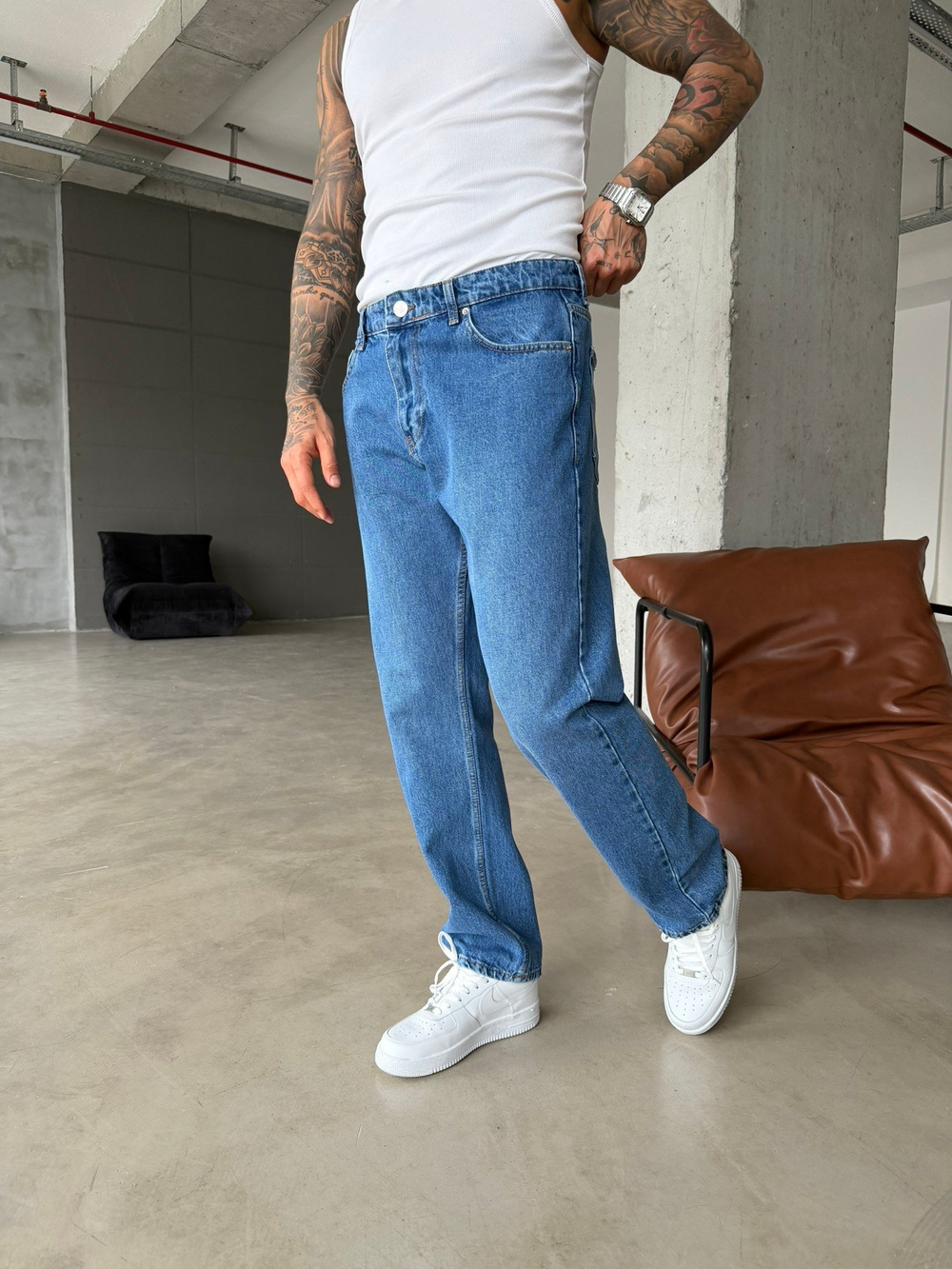 Basic Premium Auro Baggy Fit Pantolon - K. Mavi