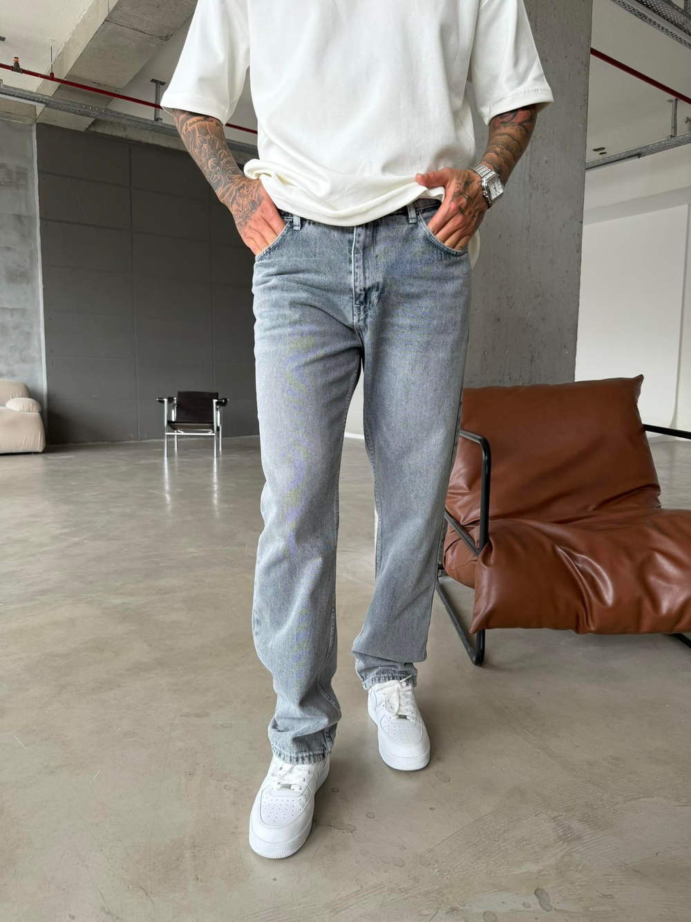 Basic Premium Baggy Pantolon - Gri