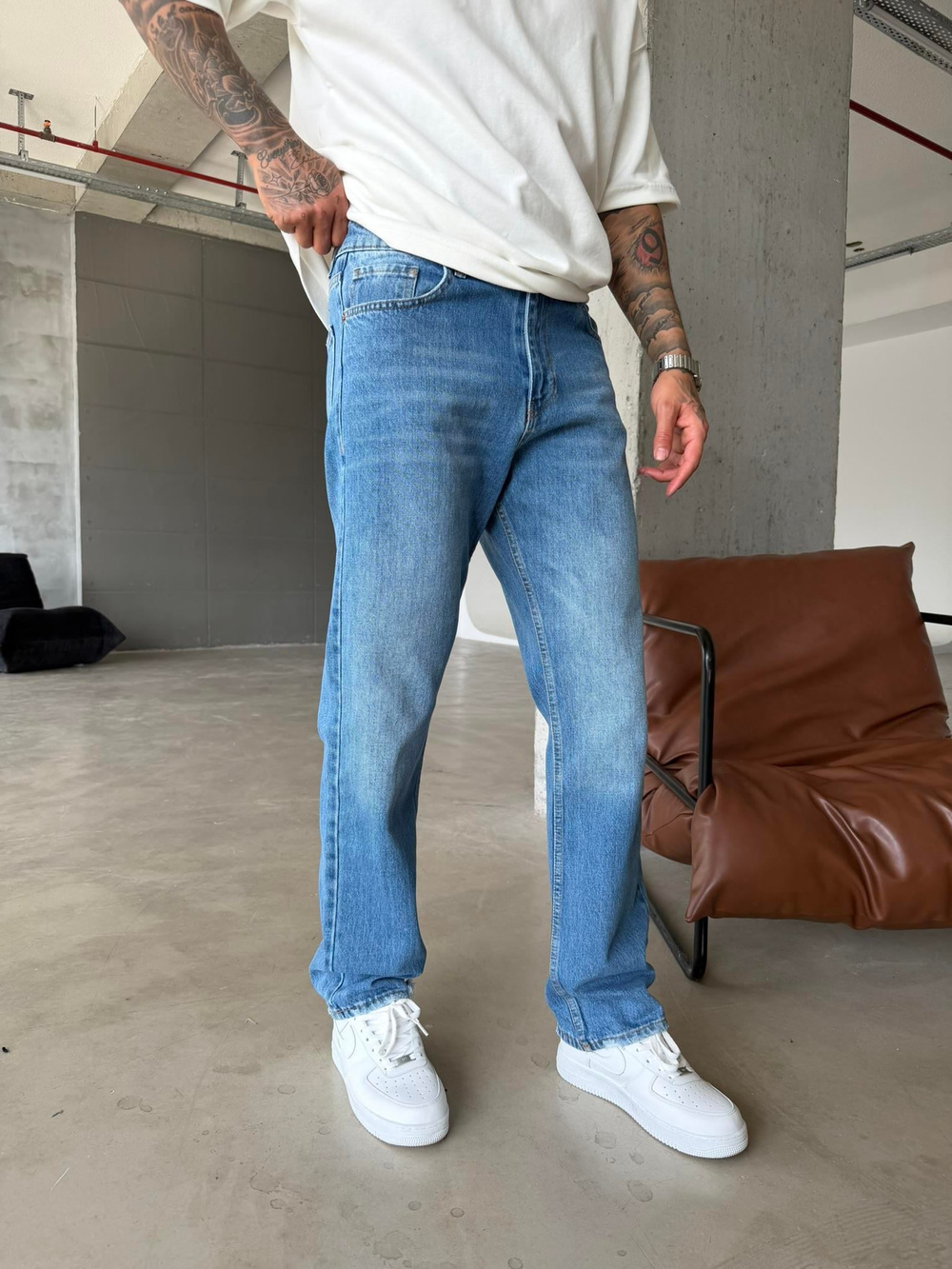 Basic Premium Baggy Pantolon - Mavi