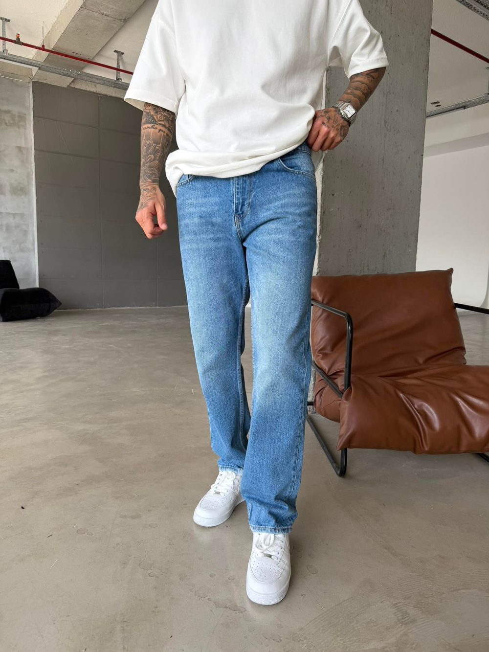 Basic Premium Baggy Pantolon - Mavi