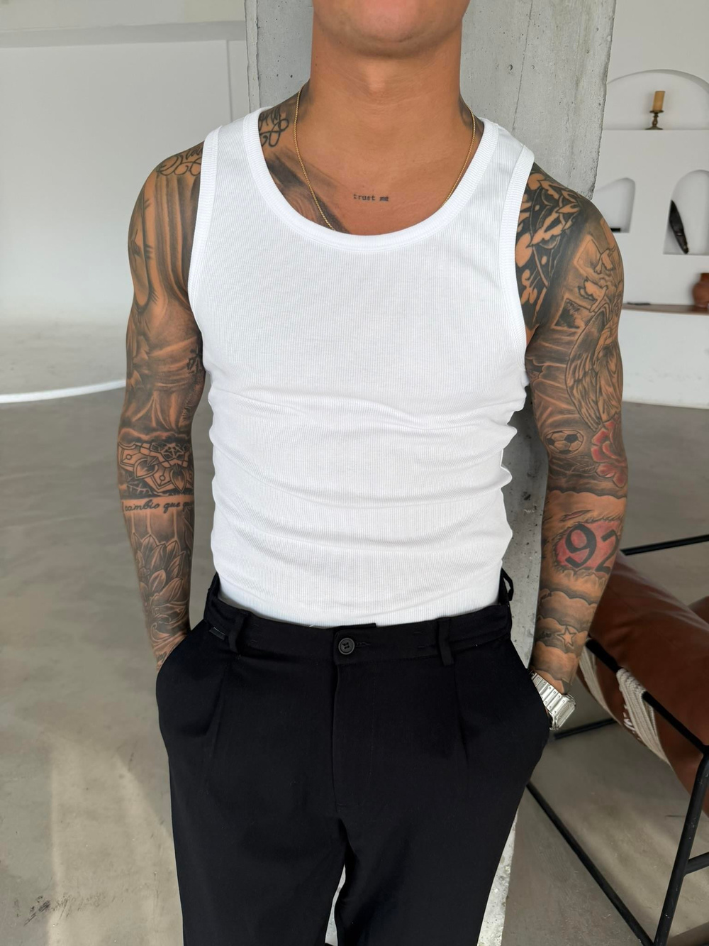 Basic Premium fitilli Atlet - Beyaz