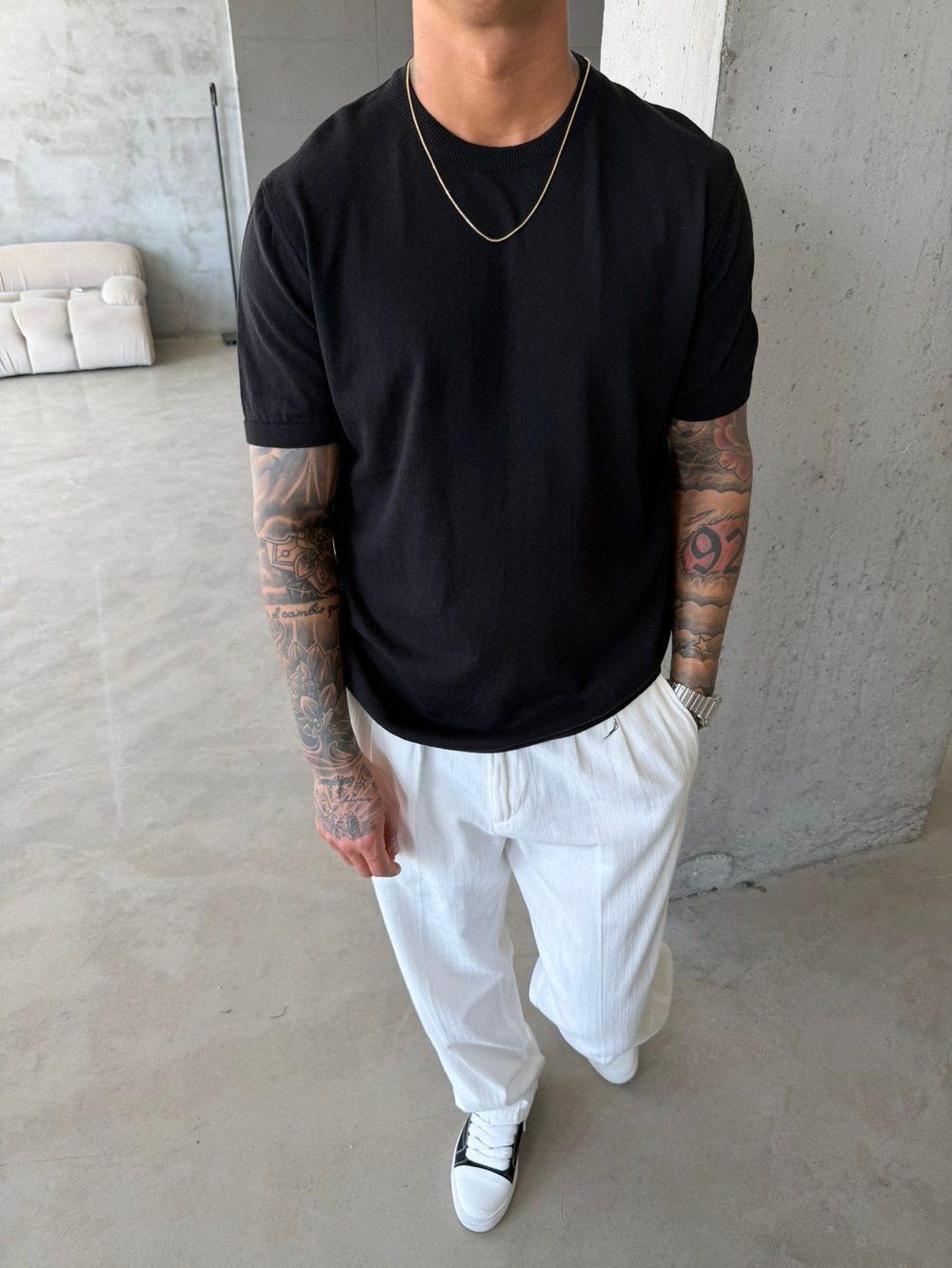 Old Money Basic Triko T-Shirt - Siyah