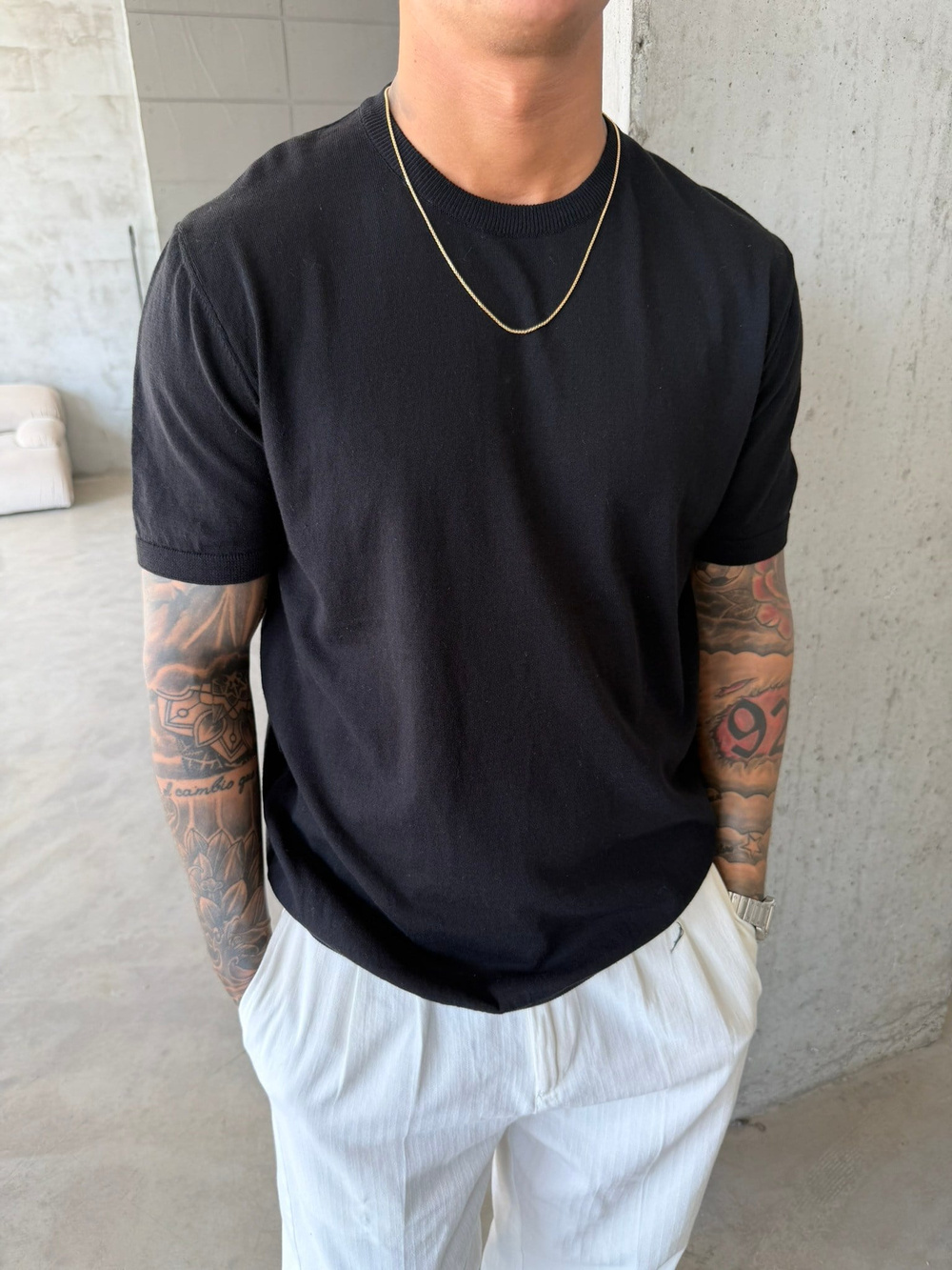 Old Money Basic Triko T-Shirt - Siyah