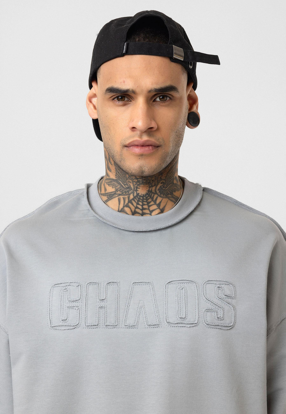Chaos Star Oversize T-Shirt - Gri