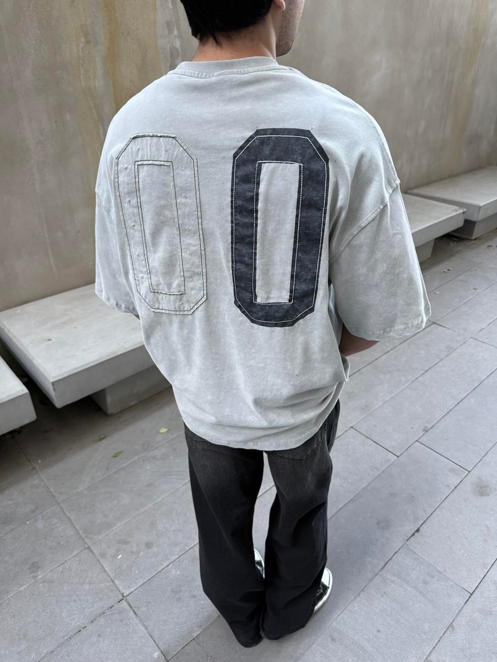 CHILL 00 Pacht Baskılı Oversize T-Shirt - Gri